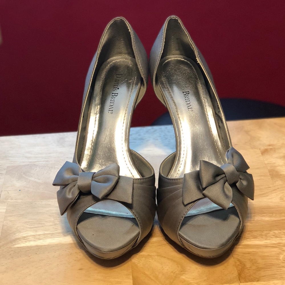 Silver Open Toe Heels